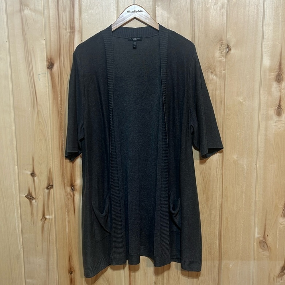 Eileen Fisher Grey Wool Blend Cardigan Size 2X‎